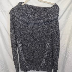 Off the shoulder grey sweater